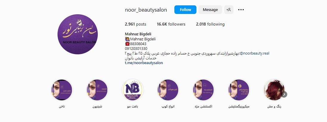 سالن شینیون مو نور