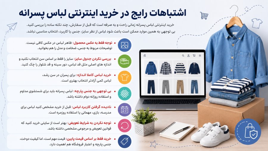 اشتباهات رایج خرید انلاین لباس پسرانه