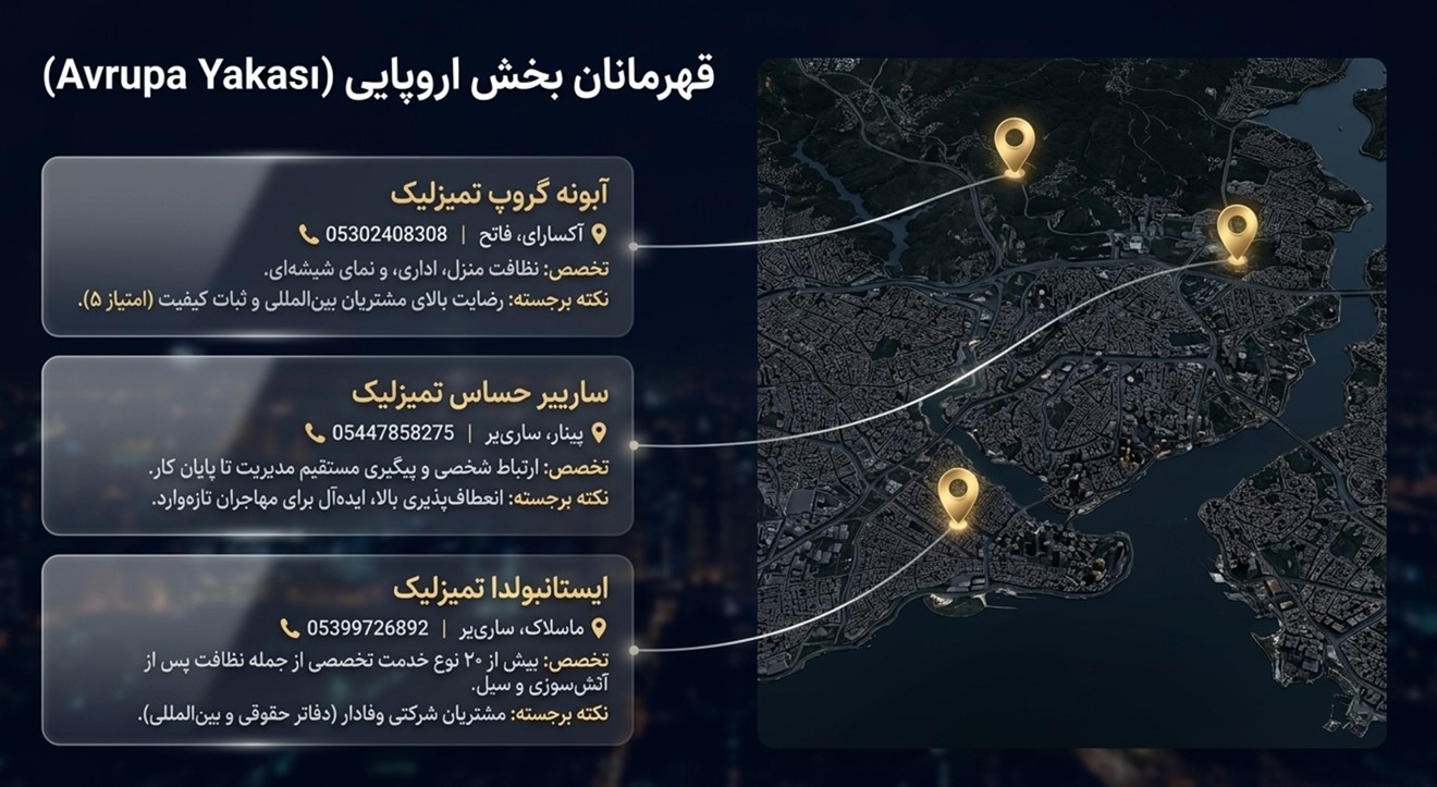 شرکت‌های نظافتی استانبول بخش اروپایی