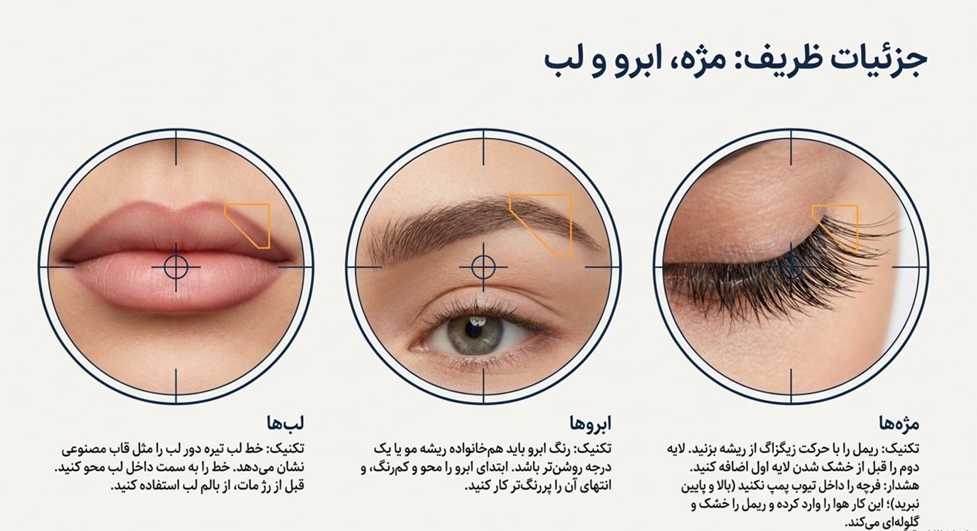 آرایش چشم، ابرو و لب