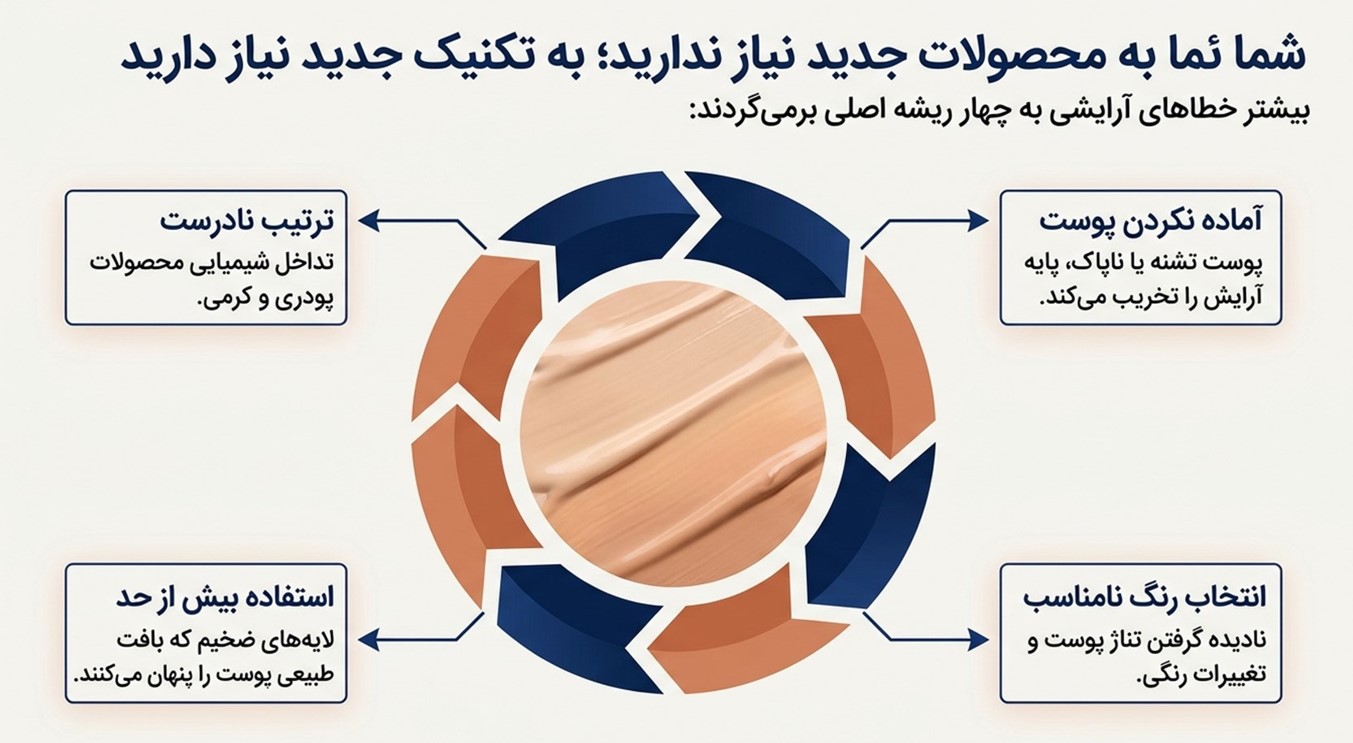 انتخاب رنگ نامناسب کرم پودر