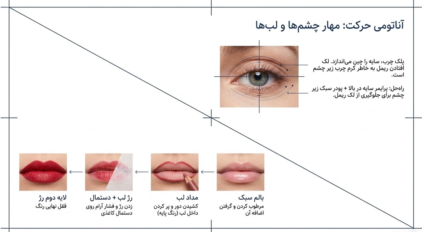 ماندگاری آرایش چشم و لب