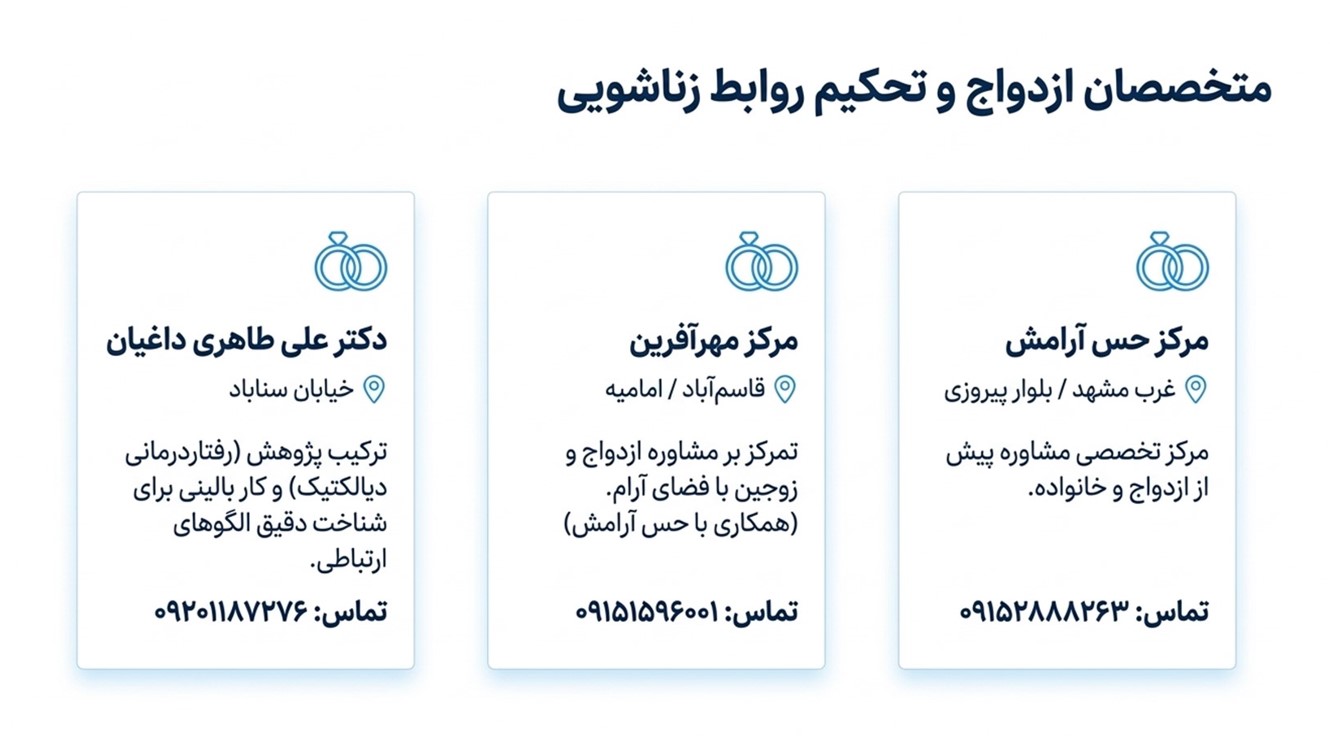 متخصصان ازدواج و روابط زناشویی